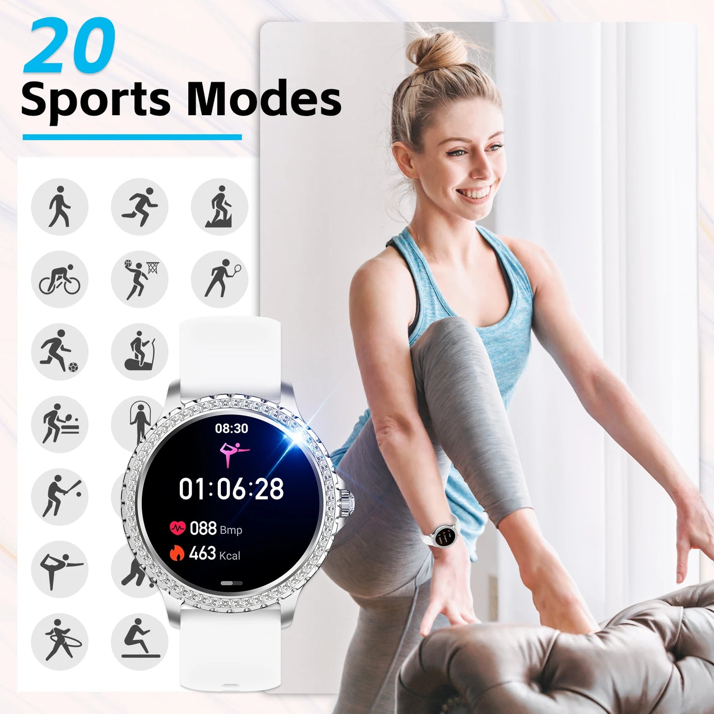 LaNikar Women's Smart Watch Fitness Tracker With Heart Rate