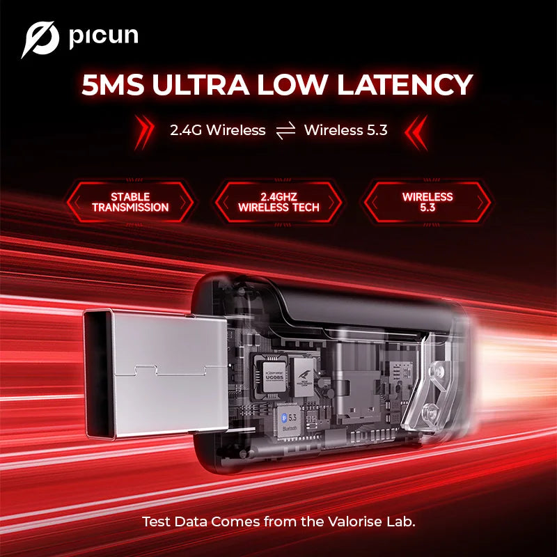 Picun G2 Wireless Gaming Headset 2.4G Low Latency 7.1 Surround