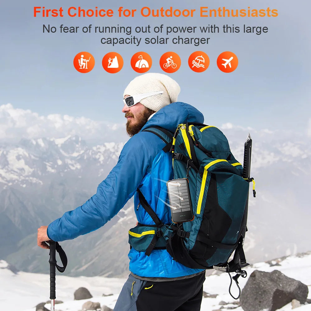 Solar Power Bank Charger 40000mAh With PD 20W Fast Charging