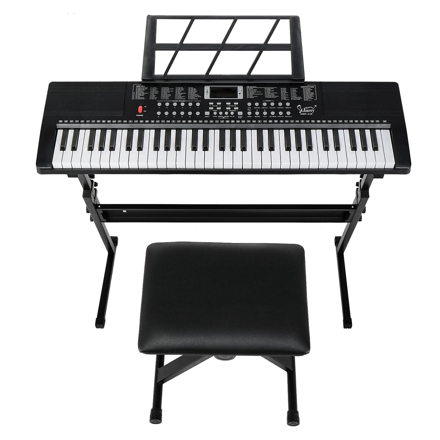 Glarry GEP-110 61 Key Keyboard With Built In Speakers