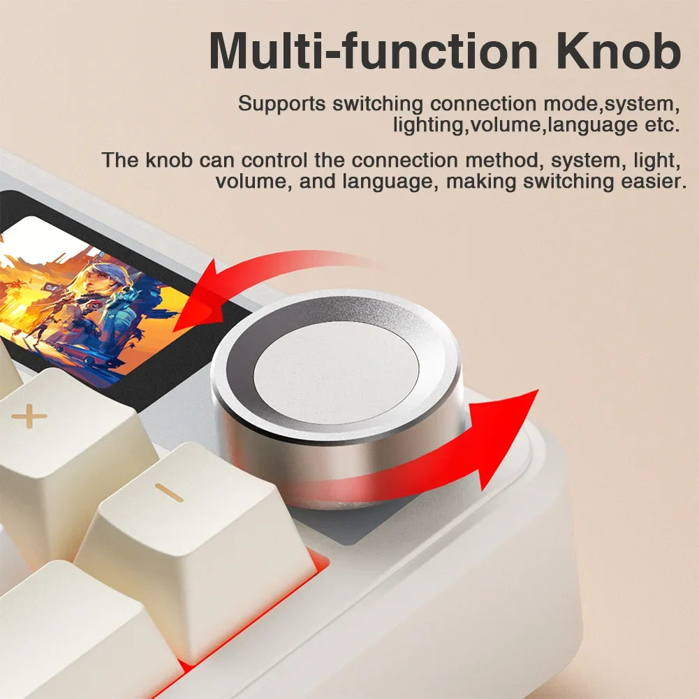 AULA F108Pro Wireless Mechanical Gaming Keyboard EquippedWithTFTDisplay UltraLatency