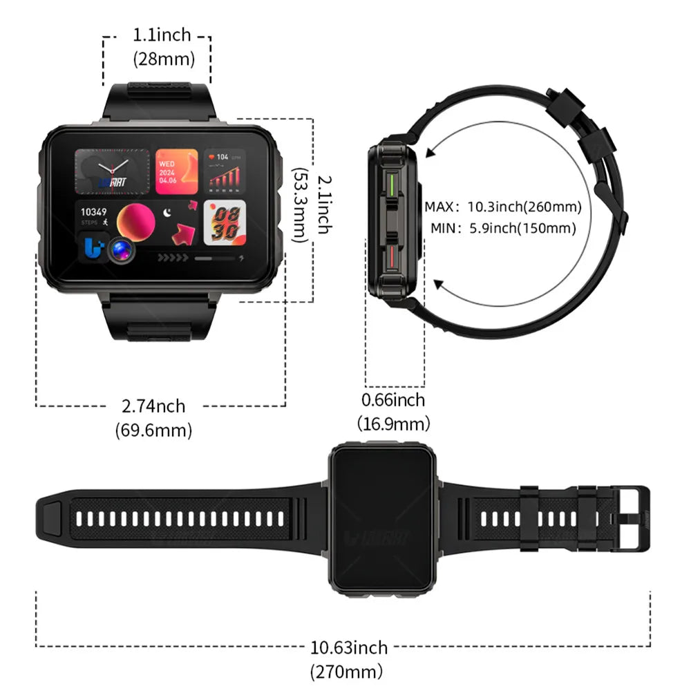 LOKMAT Android Watch Phone 4G With Dual Camera And Flashlight
