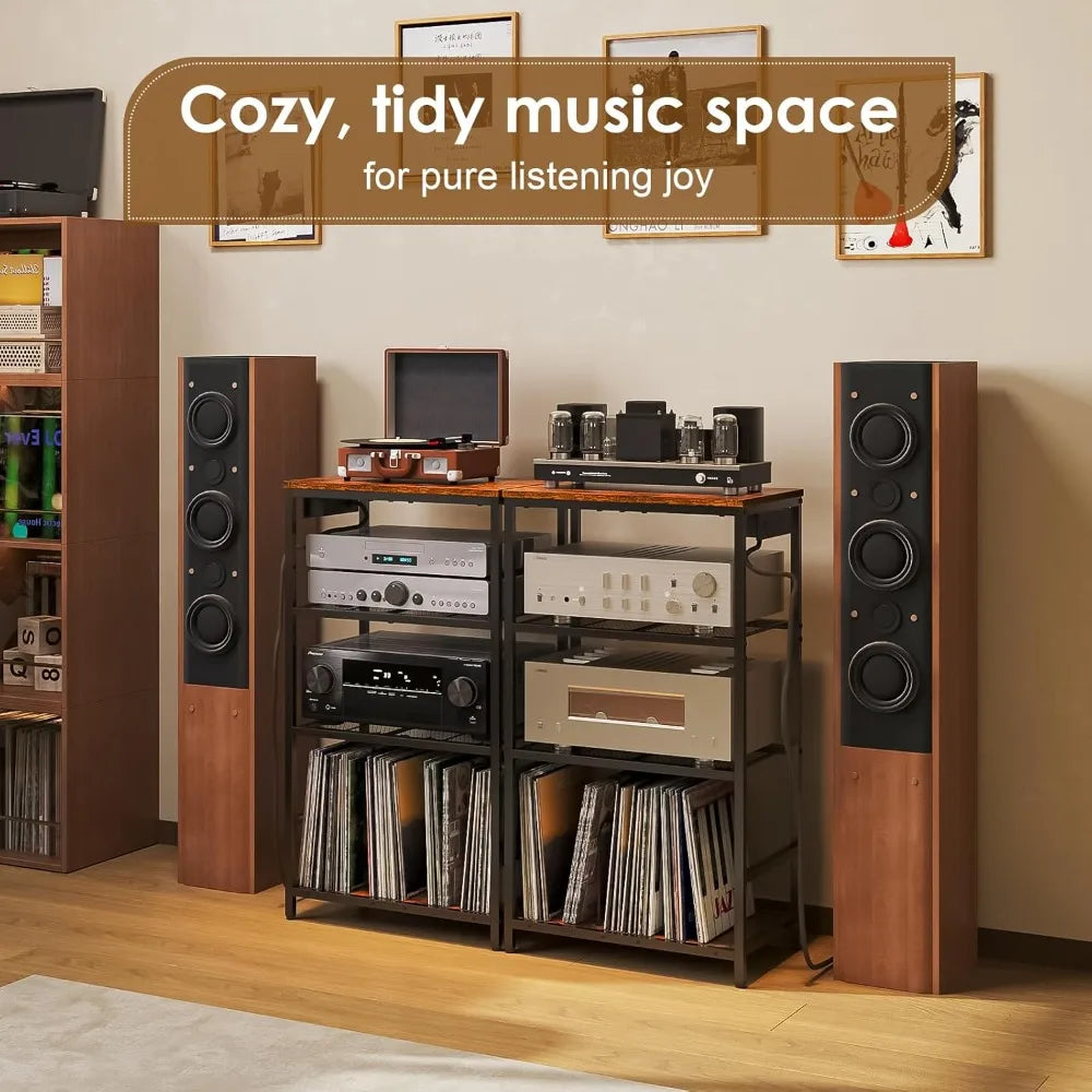 RBXC Record Player Stand With Storage And Vinyl Record Shelves