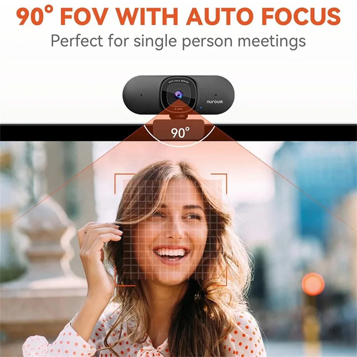 Nuroum V32AF 4K USB Camera Webcam with AI Noise Canceling