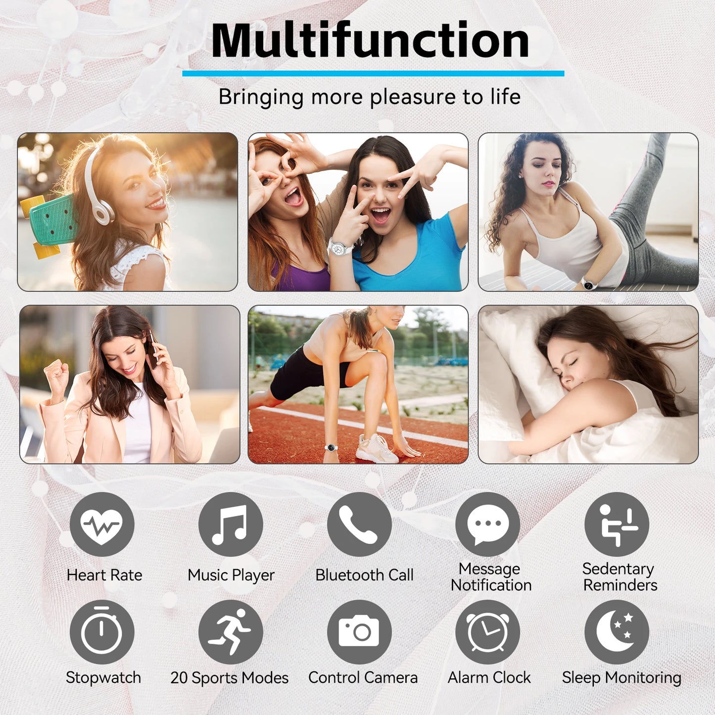 LaNikar Women's Smart Watch Fitness Tracker With Heart Rate