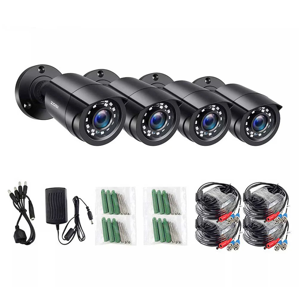 ZOSI 4 Pack 1080P HD TVI Security Cameras Outdoor Indoor