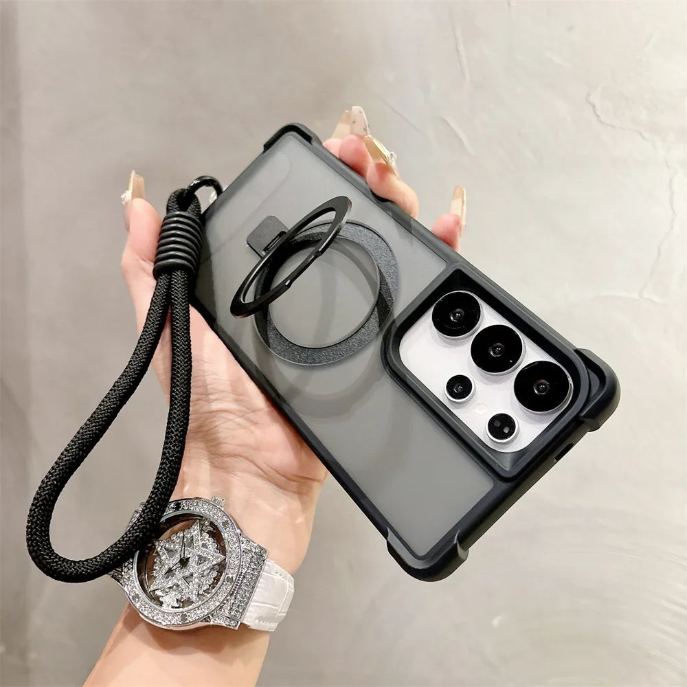 Magnetic Armor Case With Folding Stand For Galaxy S Series