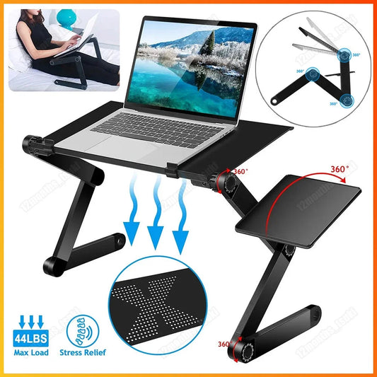360 Degree Adjustable Aluminum Laptop Table Stand With Mouse Pad