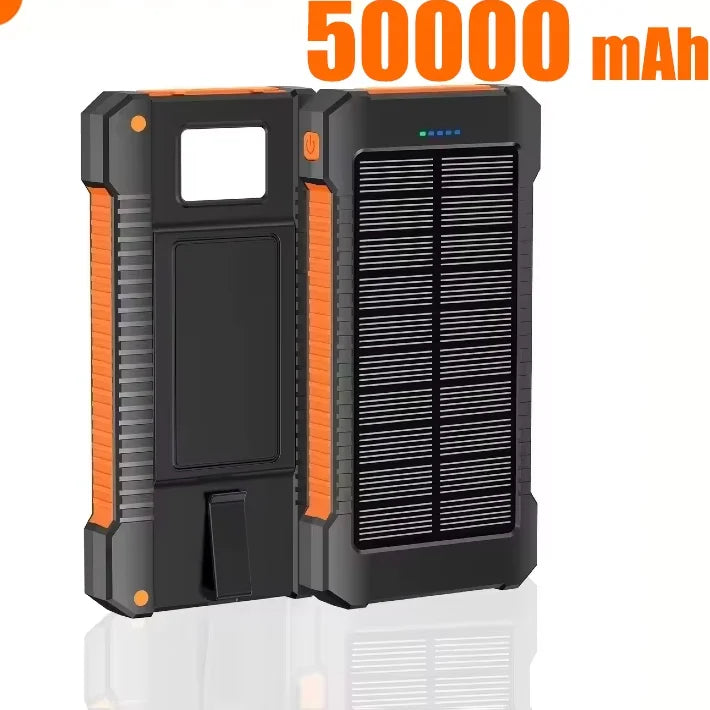 500000mAh Waterproof Solar Power Bank Outdoor Dual USB Charger