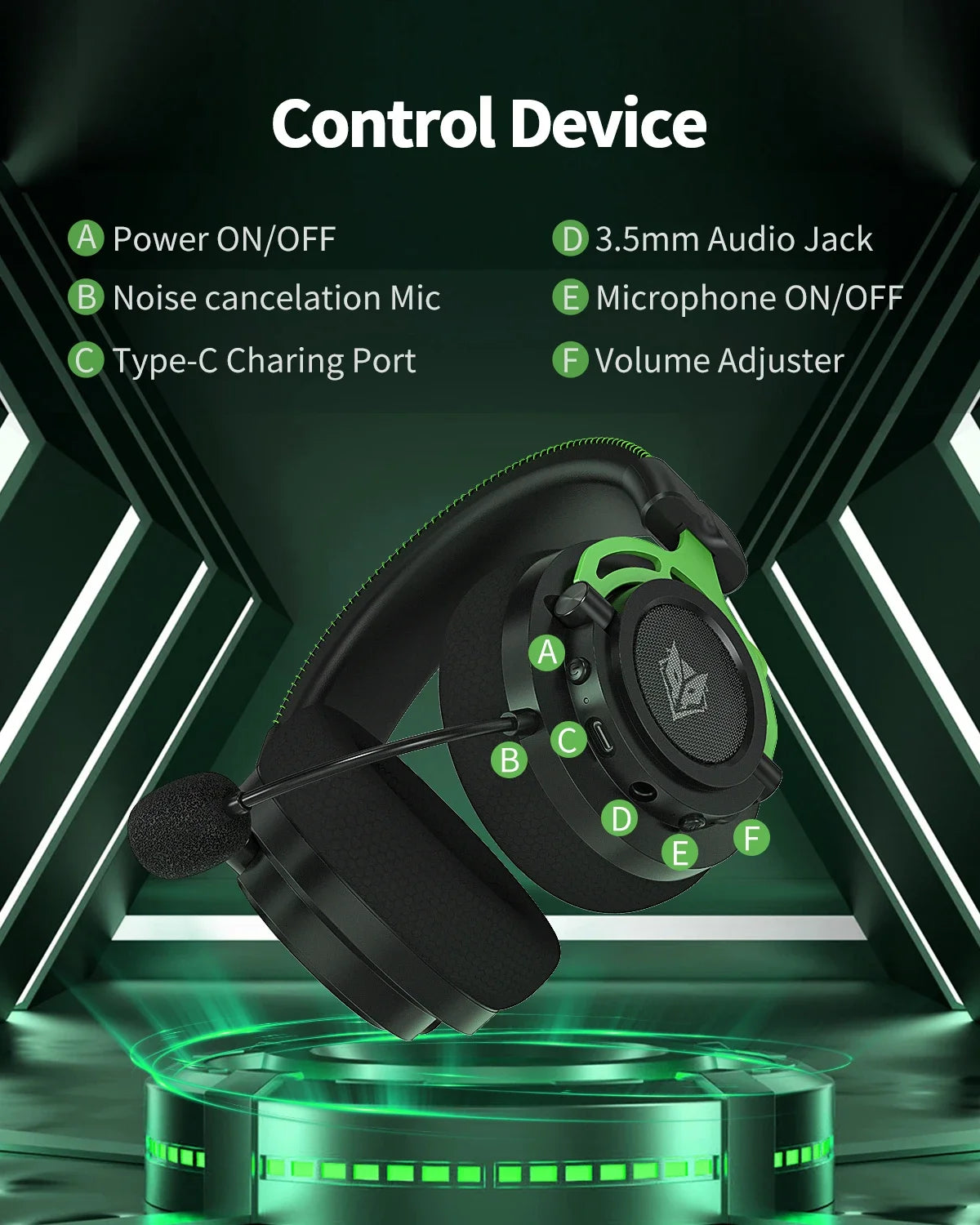 NUBWO G03 Wireless Gaming Headset With Dongle Noise Cancelling Mic