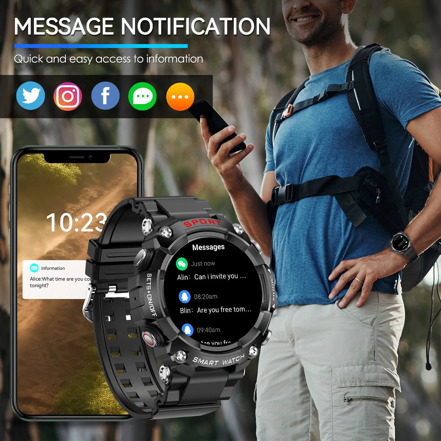 LaNikar Premium Smartwatch AMOLED Display With In-Ear HeadsetPro Health Monitoring