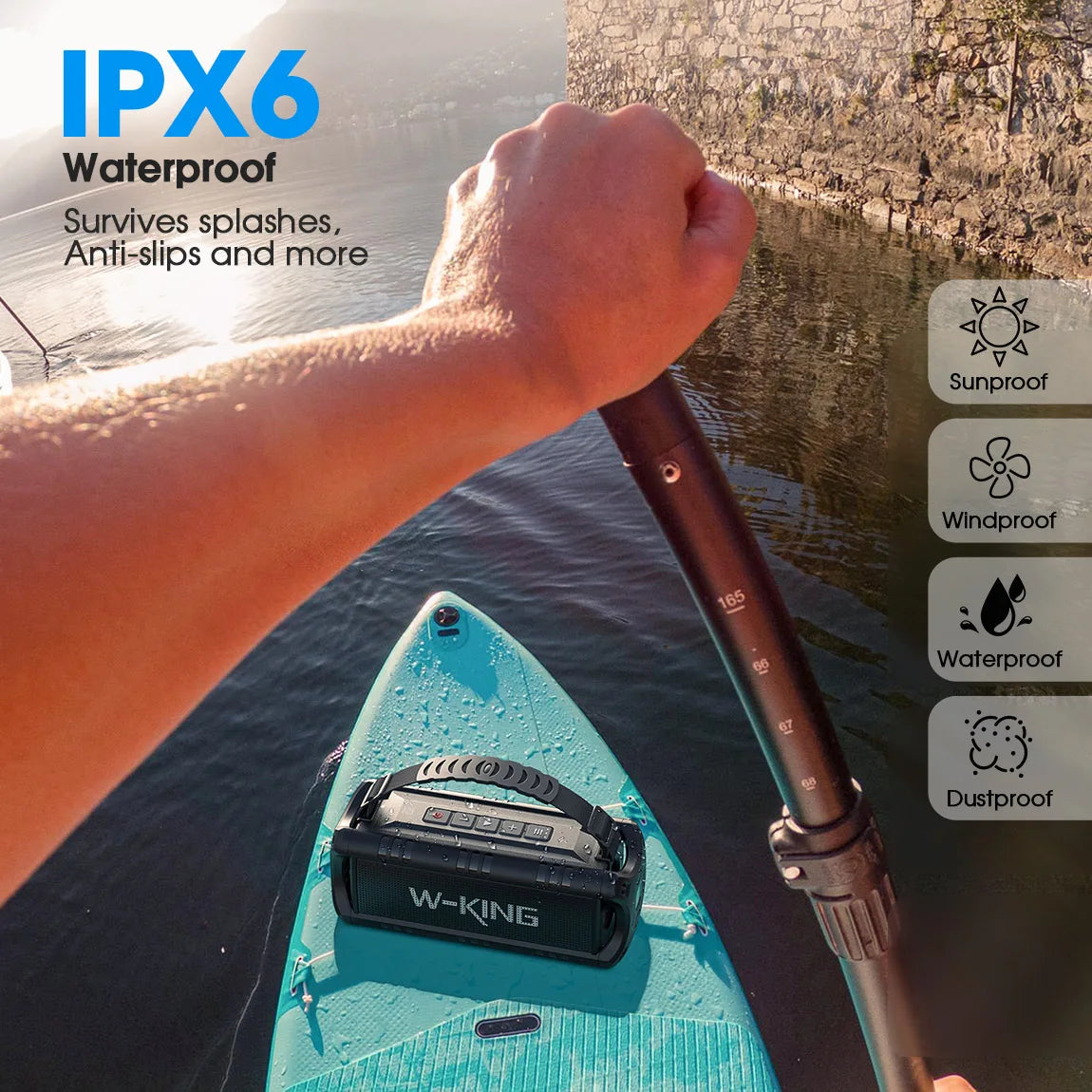 W-KING Bluetooth Speaker Thirty-Watt Portable Waterproof Outdoor Speaker 24H Playtime