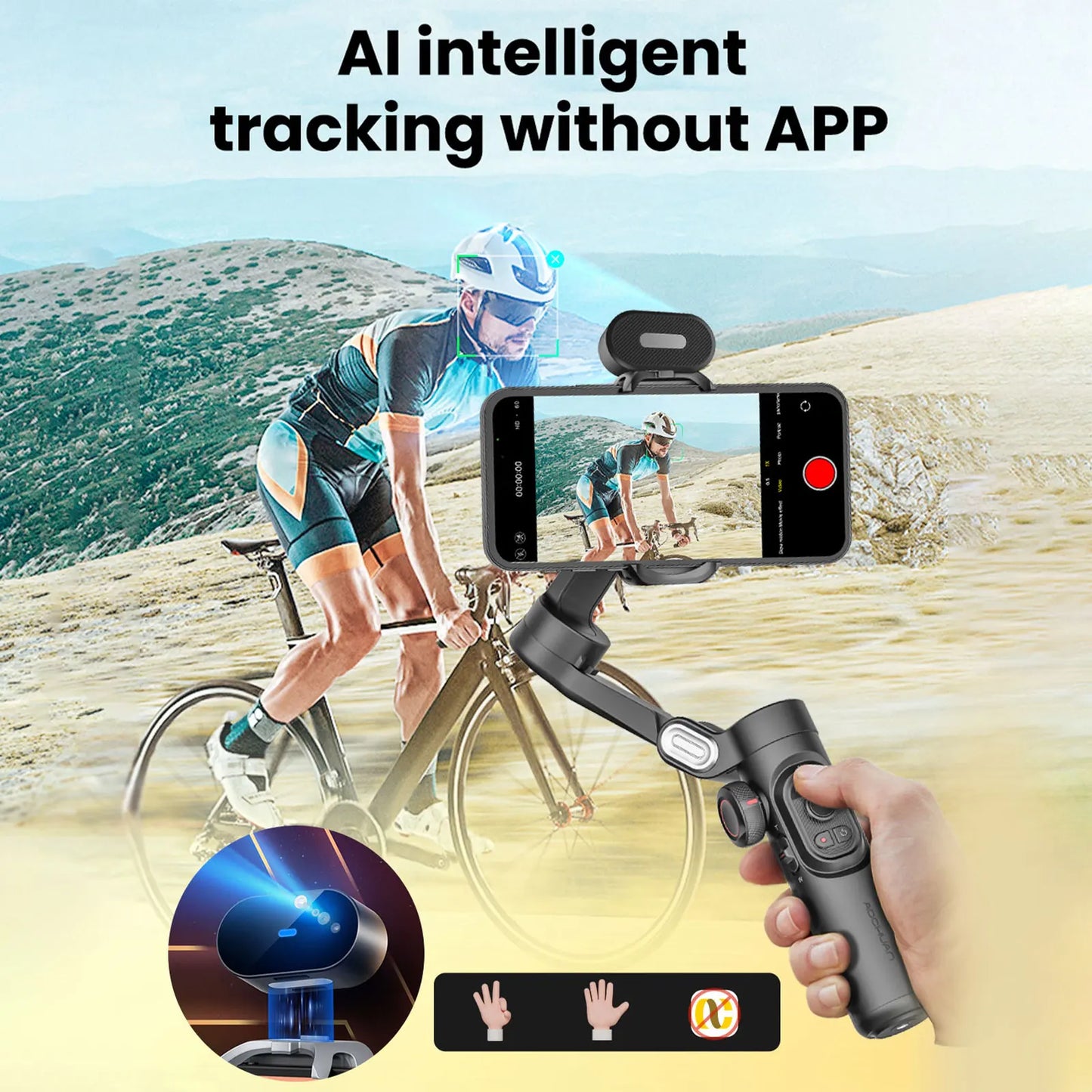AOCHUAN Smart XE AI Gimbal Stabilizer For Smartphone