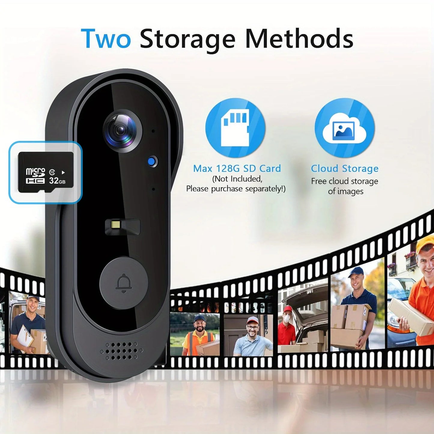 XBIBI Video Doorbell 1080P WiFi Outdoor With Two-Way Audio