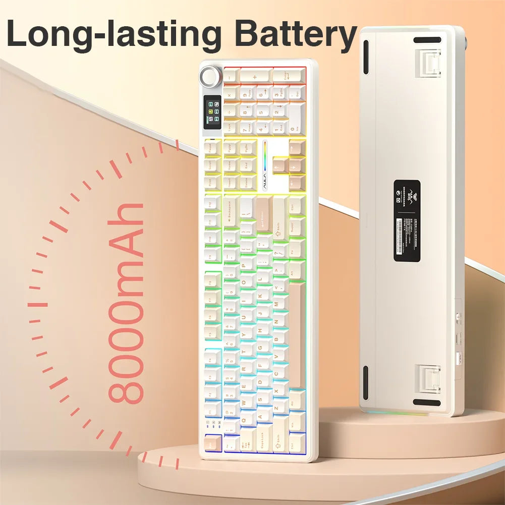 AULA F108Pro Wireless Mechanical Gaming Keyboard EquippedWithTFTDisplay UltraLatency