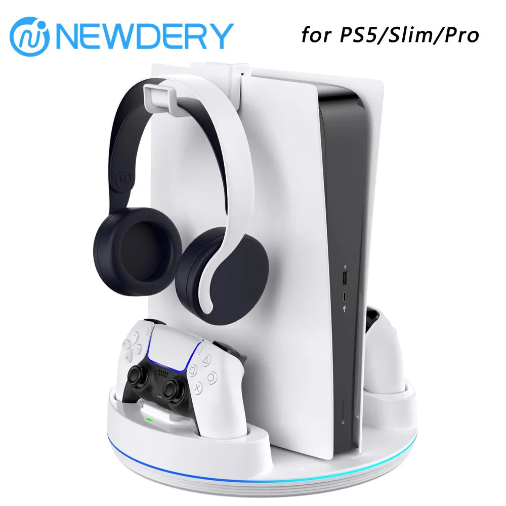 NEWDERY PS5 Charging Station For Disc And Digital Controllers