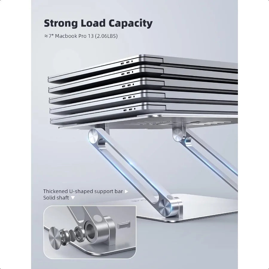 Customizable Aluminum Laptop Stand for Workstation with Ergonomic Height Adjustment