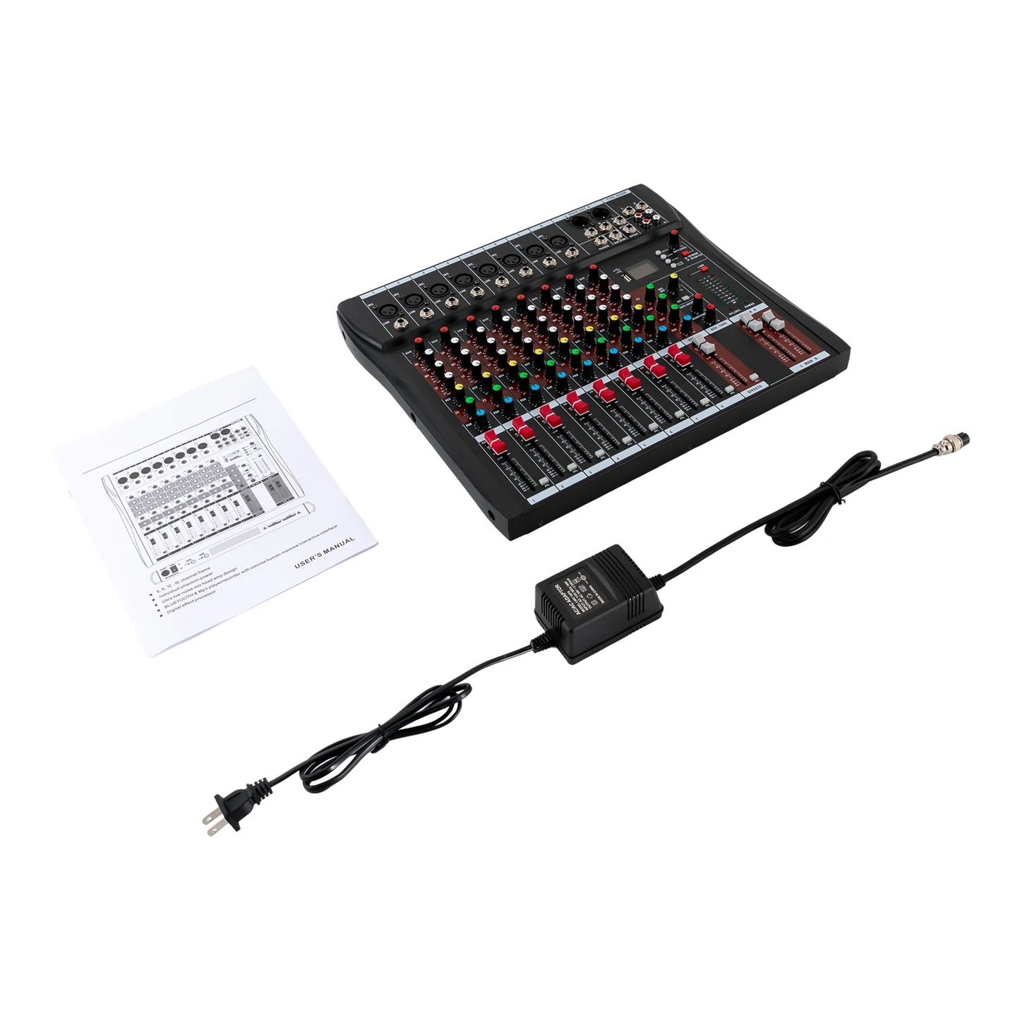 Bymaocar 7/8 Channel Professional Mixer Bluetooth USB XLR
