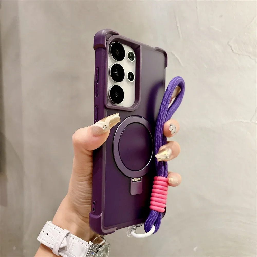 Magnetic Armor Case With Folding Stand For Galaxy S Series