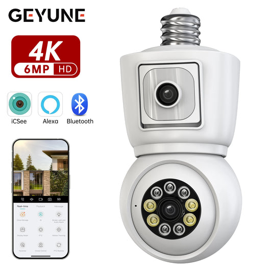 SECUEYE 8MP E27 Bulb WiFi Camera With 4K Night Vision