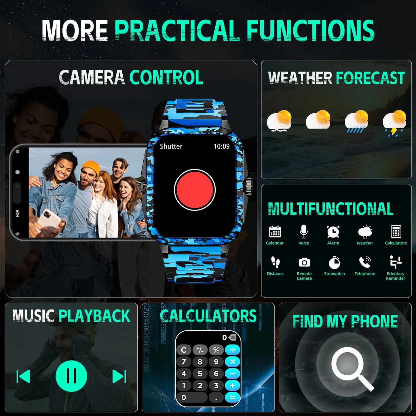 LaNikar KT71 Smart Watch 3ATM Fitness Tracker With Heart Rate