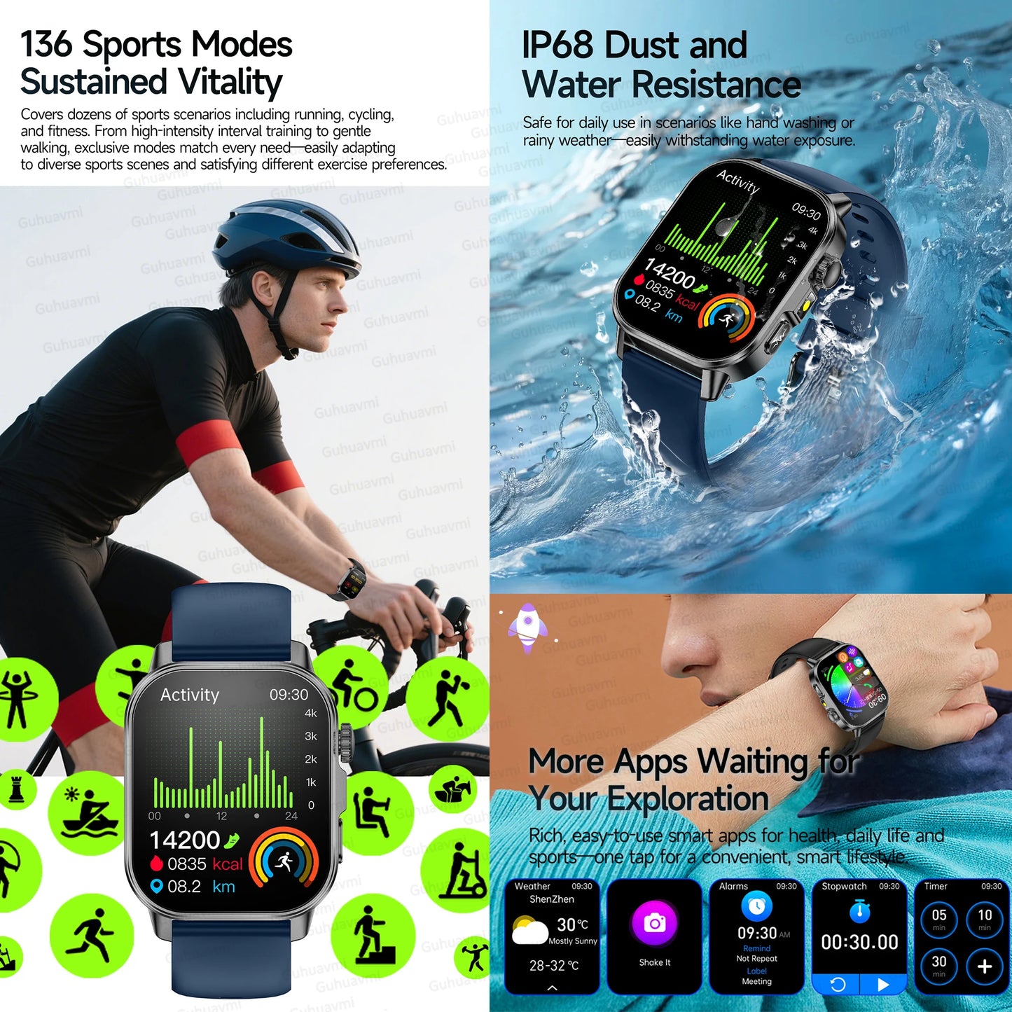ECG PPG Health Diagnosis Smartwatch With Body Analysis