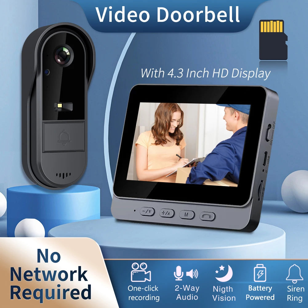 Wireless Visual Doorbell Camera HD Video Two Way Audio