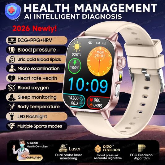 ECG PPG Health Diagnosis Smartwatch With Body Analysis