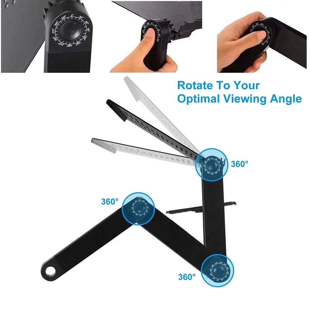 360 Degree Adjustable Aluminum Laptop Table Stand With Mouse Pad