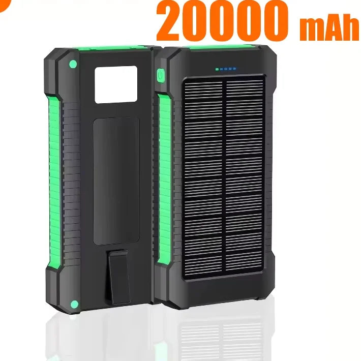 500000mAh Waterproof Solar Power Bank Outdoor Dual USB Charger
