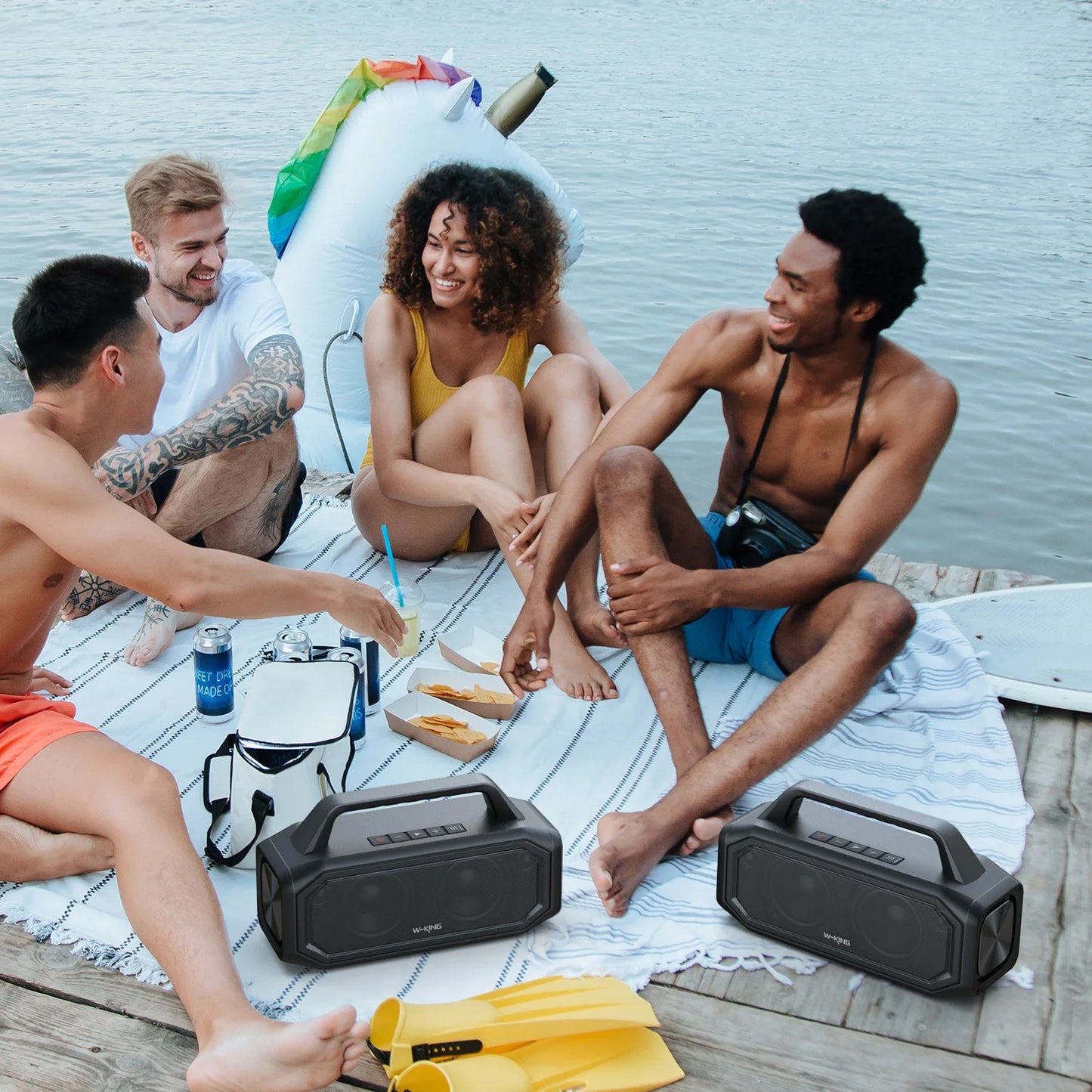 W-King 80W Bluetooth Portable Outdoor Speaker With Bass Boost