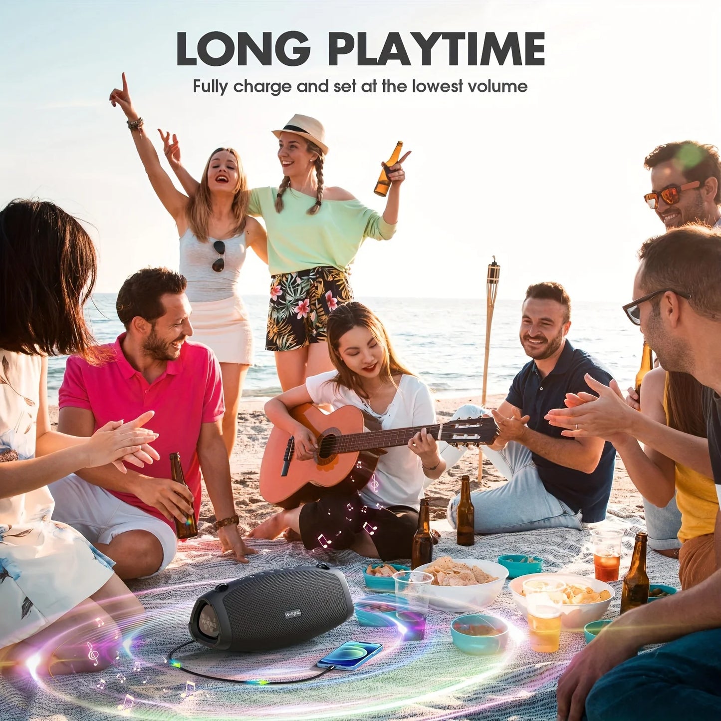 W-King Waterproof Portable Bluetooth Speaker Outdoor Boombox