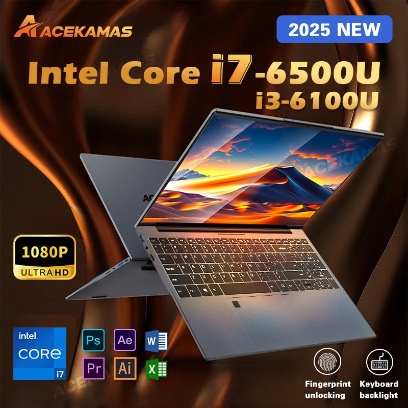 Erilles ACEKAMAS Intel Core I7 Laptop Windows 11 Pro 16GB