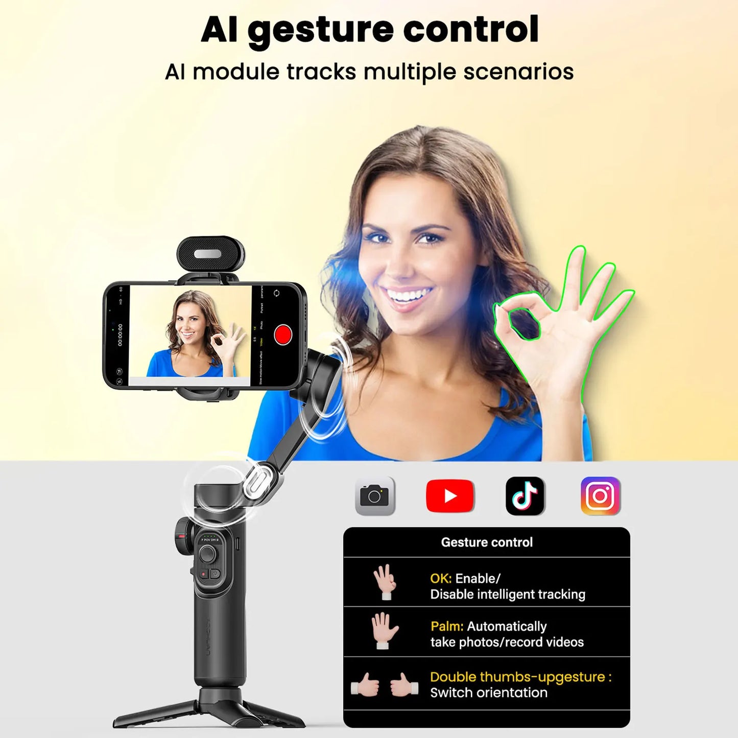 AOCHUAN Smart XE AI Gimbal Stabilizer For Smartphone