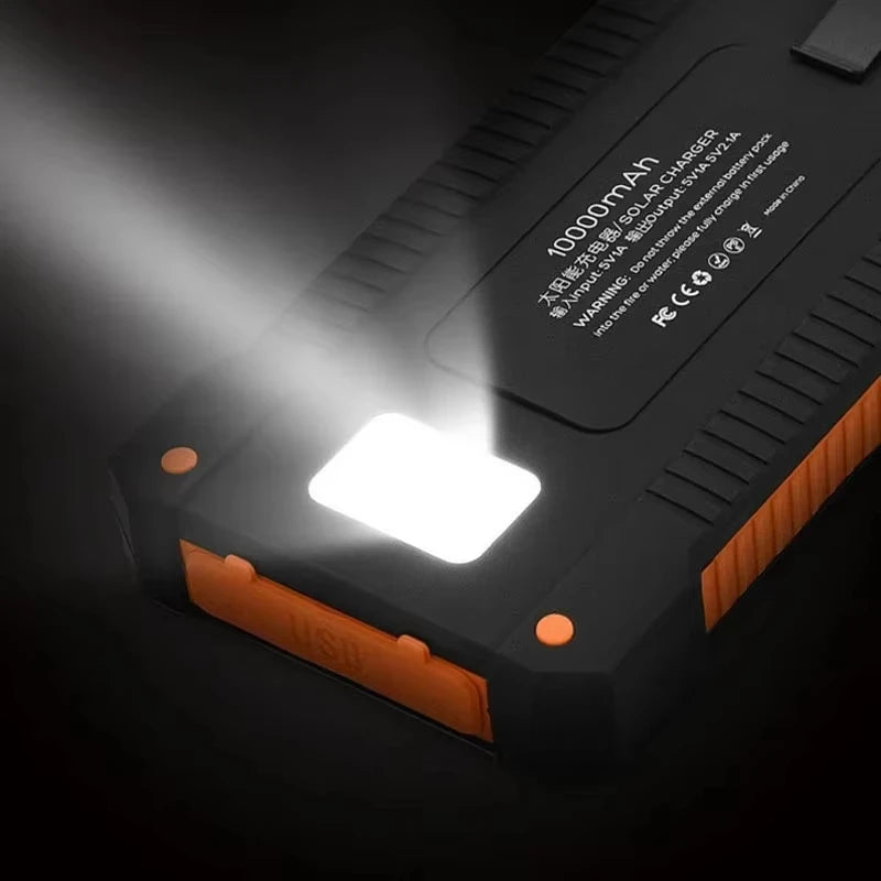 500000mAh Waterproof Solar Power Bank Outdoor Dual USB Charger